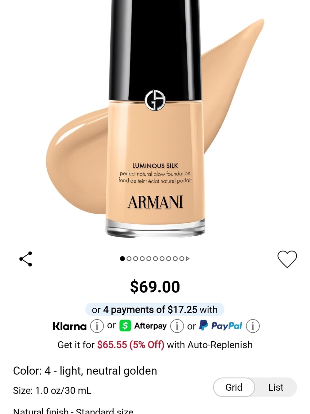 Giorgio Armani Luminous Silk Foundation - Light Neutral Golden